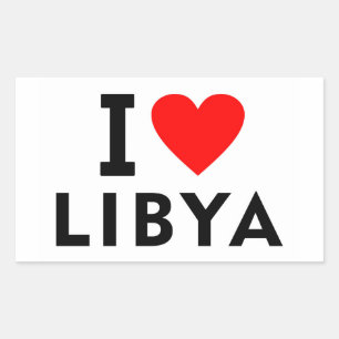 I love Libya country like heart travel tourism Rectangular Sticker