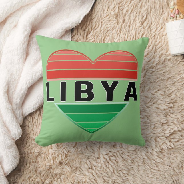 I Love Libya, Libyan Heart Cushion (Blanket)