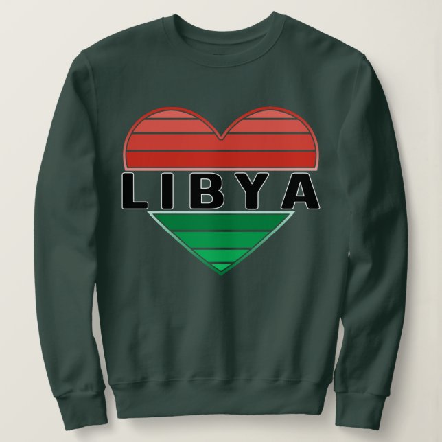 I Love Libya, Libyan Heart Sweatshirt (Design Front)