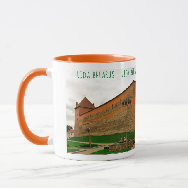 I Love Lida Belarus Architecture Castle Sketch Mug (Left)