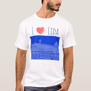I Love Lida Belarus Architecture Castle Sketch T-Shirt