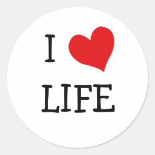 I Love Life Classic Round Sticker