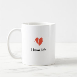 I love life Red Graffiti Sprayed Heart Image Coffee Mug
