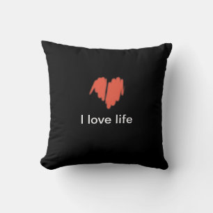 I love life Red Graffiti Sprayed Heart Image Cushion