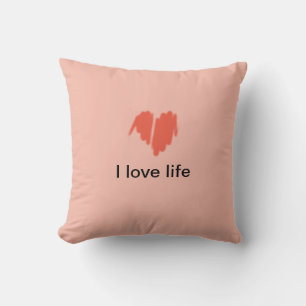 I love life Red Graffiti Sprayed Heart Image Cushion