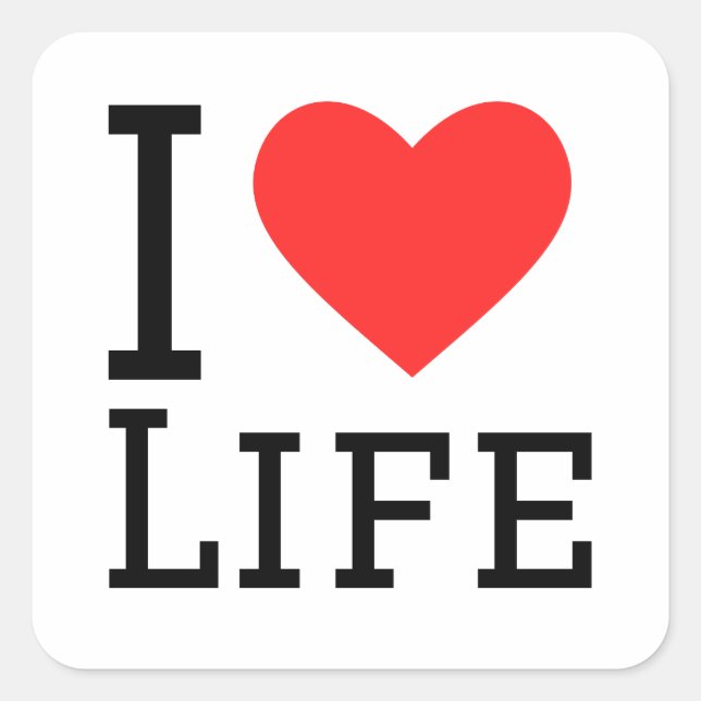 I love life square sticker (Front)
