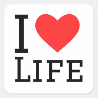I love life square sticker