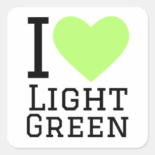I love light green square sticker
