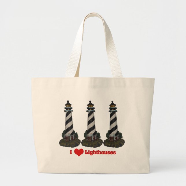 I Love Lighthouses Tote (Front)