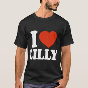 I Love Lilly I Heart Lilly Red Heart Valentine T-Shirt