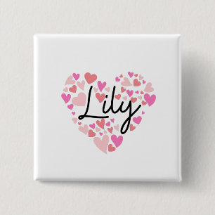 I love Lily 15 Cm Square Badge