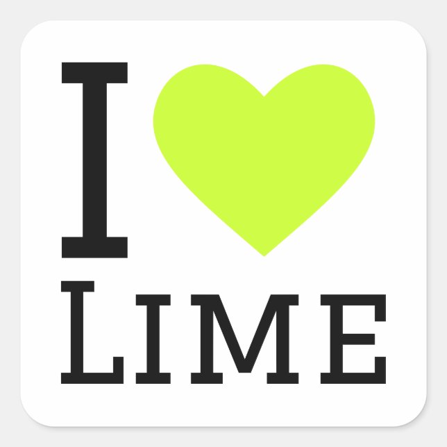 I love lime square sticker (Front)