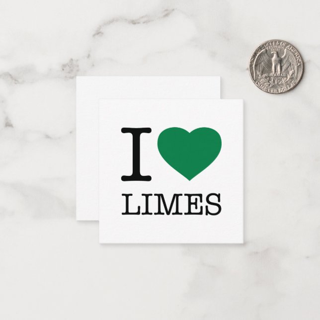 I LOVE LIMES CARD (Front/Back In Situ)