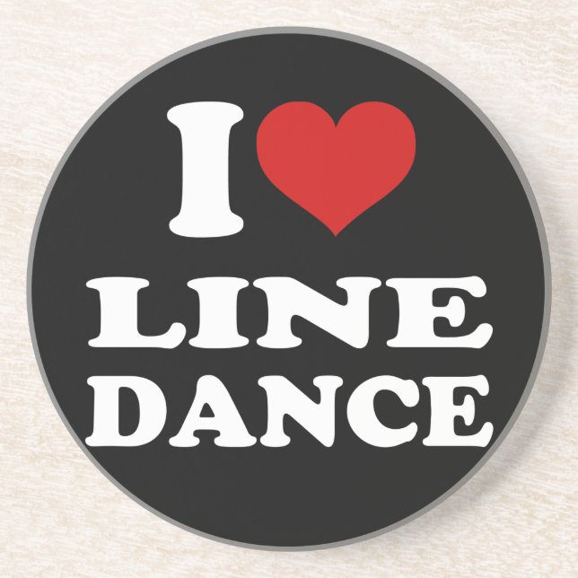 I Love Line Dance Coaster (Front)