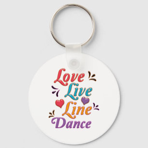 I Love Line Dance Key Ring