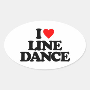 I LOVE LINE DANCE OVAL STICKER
