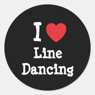 I love Line Dancing heart custom personalised Classic Round Sticker