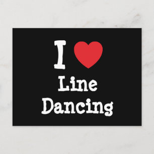 I love Line Dancing heart custom personalised Postcard