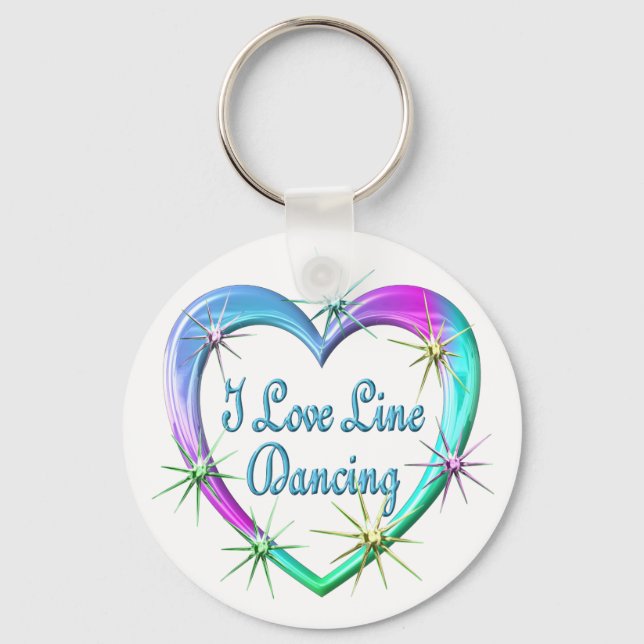 I Love Line Dancing Key Ring (Front)