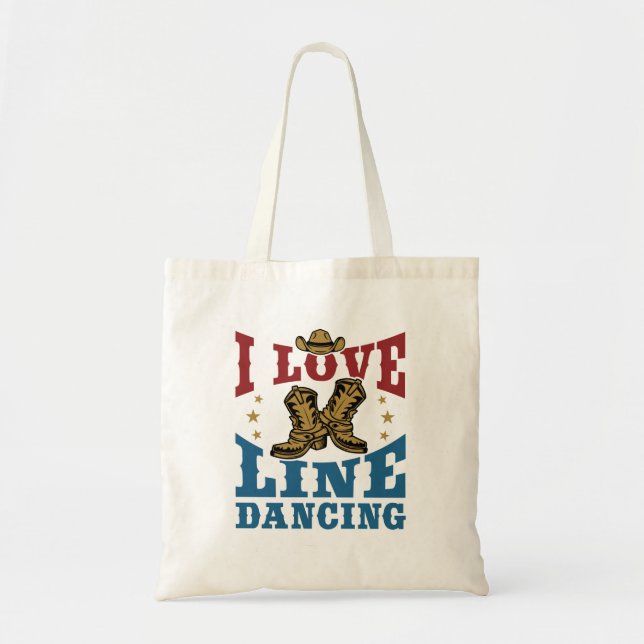 I Love Line Dancing Tote Bag (Front)