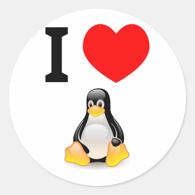 I love Linux Classic Round Sticker (Front)