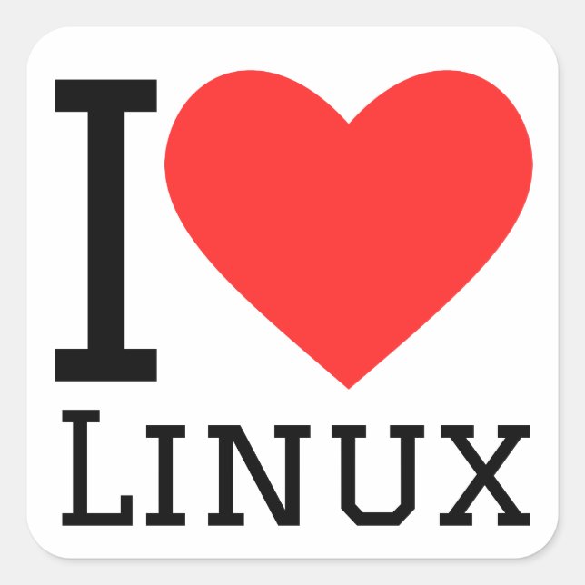 I love linux square sticker (Front)