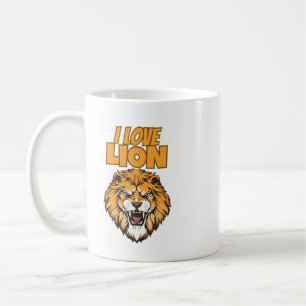 I Love Lion for Animal Lover and Wildlife Fan Coffee Mug