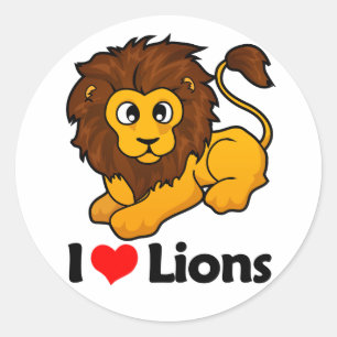 I Love Lions Classic Round Sticker