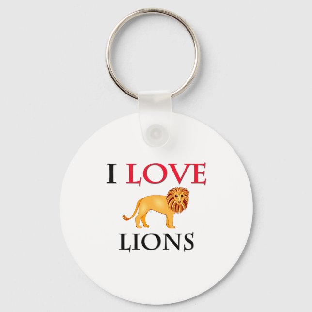 I Love Lions Key Ring (Front)