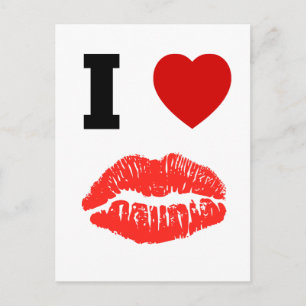 I Love Lips Kisses Postcard