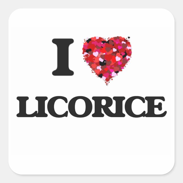 I Love Liquorice Square Sticker (Front)