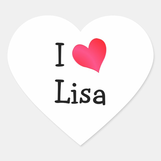 I Love Lisa Heart Sticker (Front)