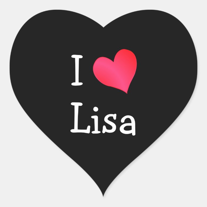 I Love Lisa Heart Sticker | Zazzle.co.uk