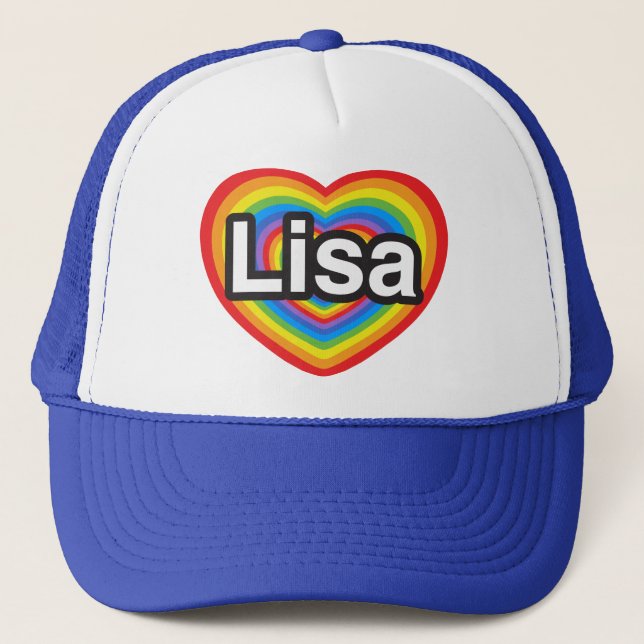 I love Lisa. I love you Lisa. Heart Trucker Hat (Front)