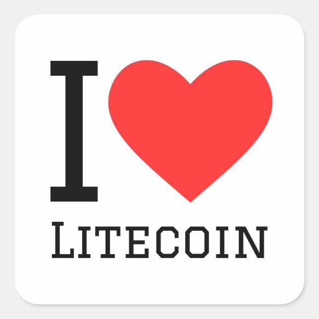 I love litecoin square sticker (Front)
