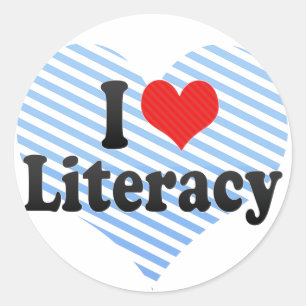 I Love Literacy Classic Round Sticker