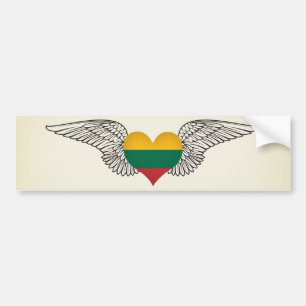 I Love Lithuania -wings Bumper Sticker