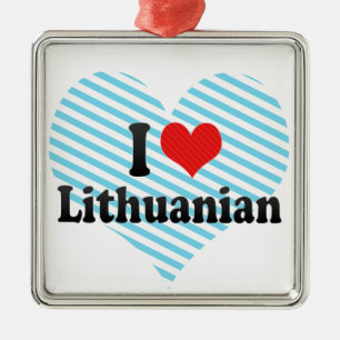 I Love Lithuanian Metal Tree Decoration