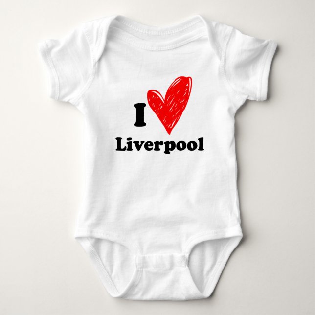 I love Liverpool Baby Bodysuit (Front)