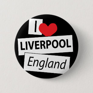 I Love Liverpool England 6 Cm Round Badge