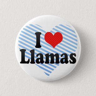 I Love Llamas 6 Cm Round Badge