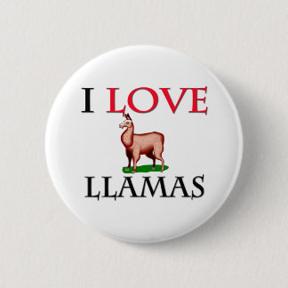 I Love Llamas 6 Cm Round Badge