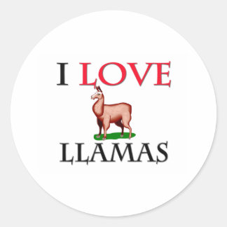 I Love Llamas Classic Round Sticker