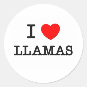 I Love LLAMAS Classic Round Sticker