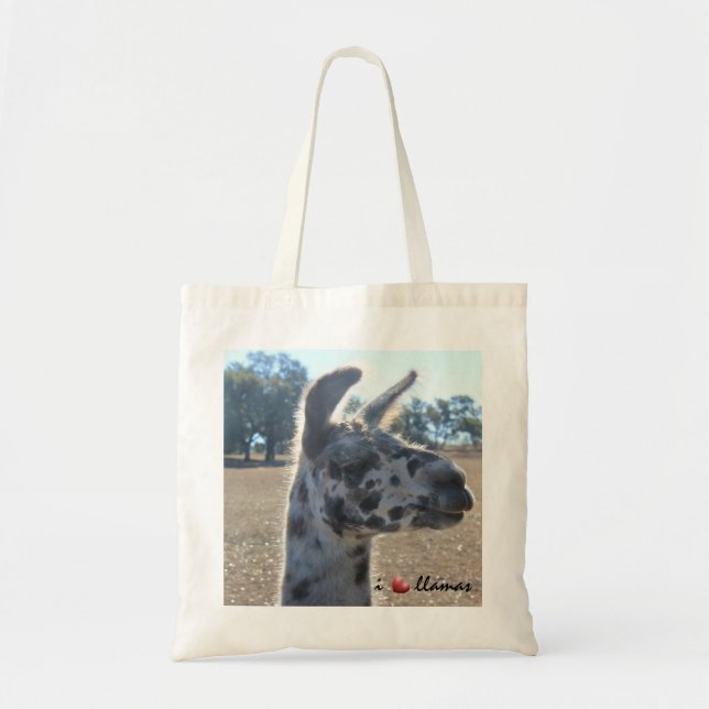 I love llamas, cute llama tote bag (Front)