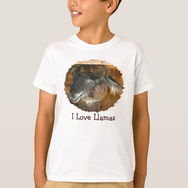 I Love Llamas Farm Animal T Shirt (Front)