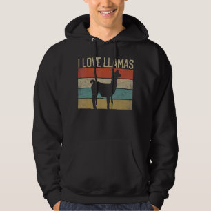 I Love Llamas I like My Llama Lover Vintage Cute W Hoodie