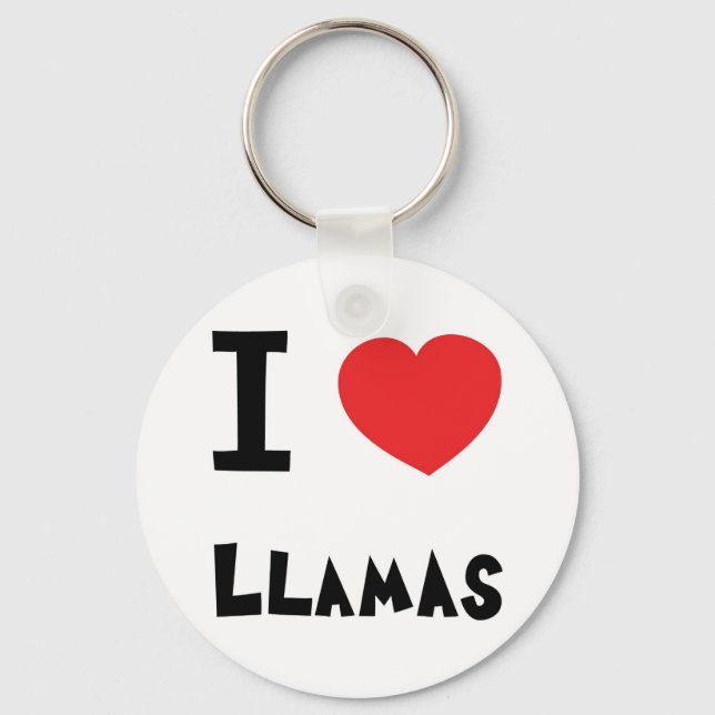 I love Llamas Key Ring (Front)