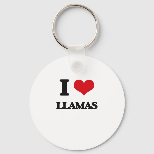 I love Llamas Key Ring (Front)