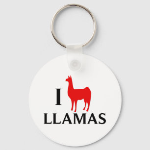 I Love Llamas Key Ring